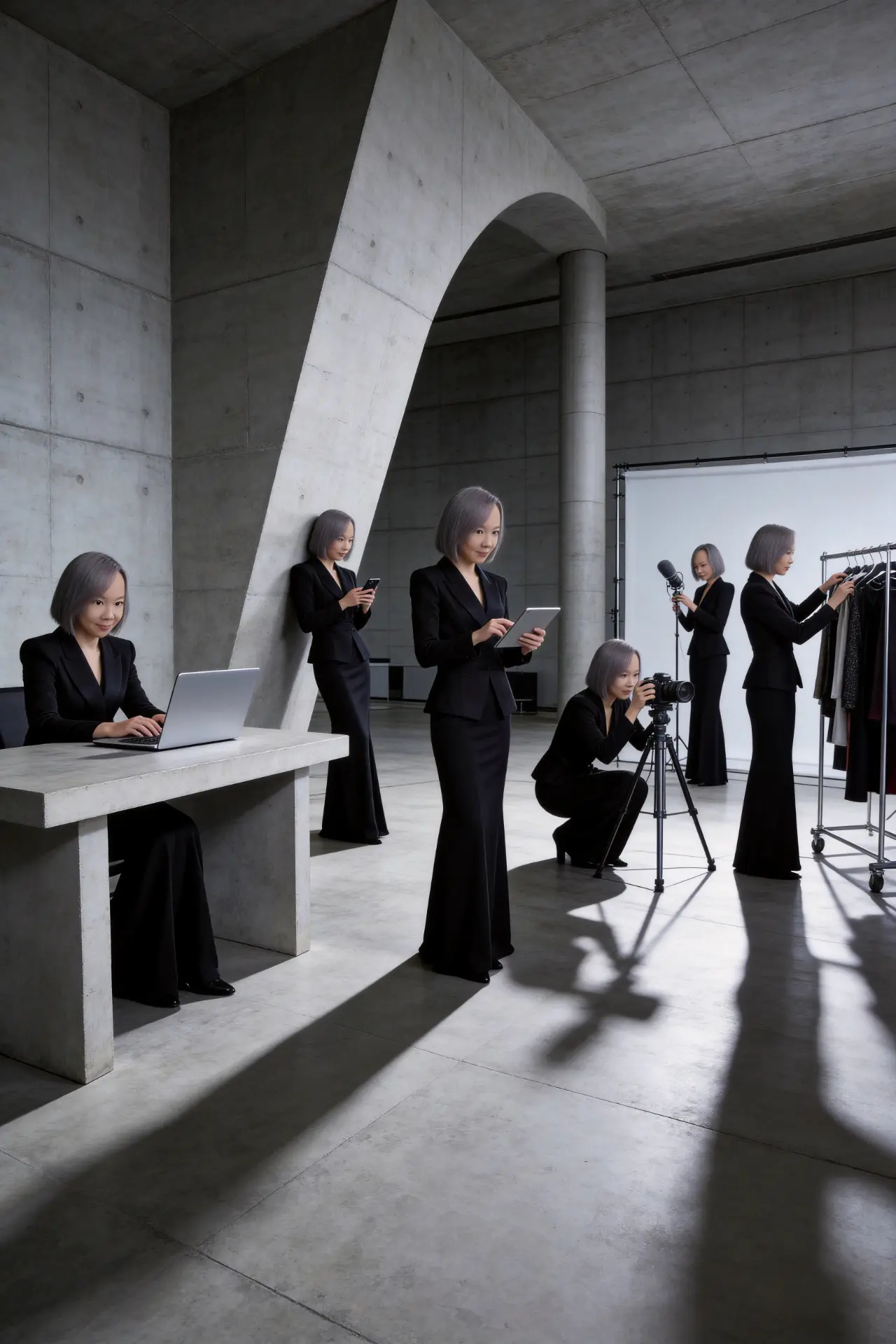Sabrina 'Princessa' Wang in a multi-role creative studio
